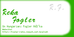 reka fogler business card